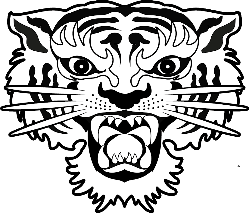 black and white tiger tattoo suplies logo