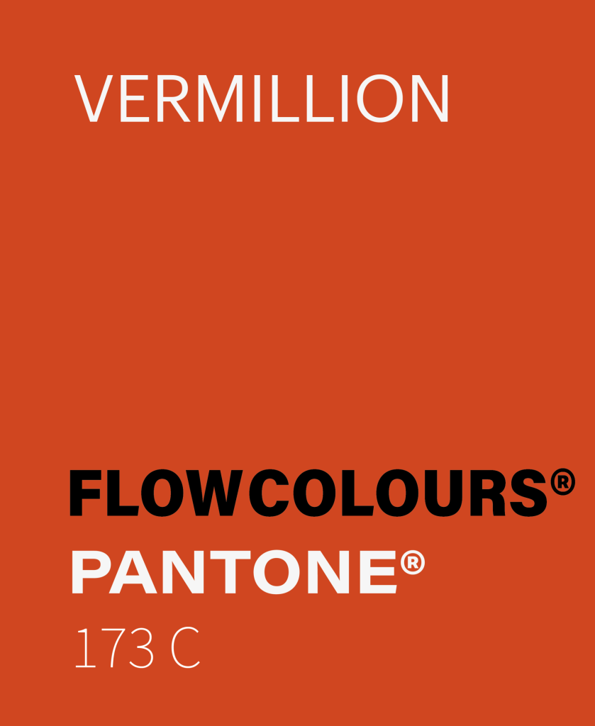 VERMILLION FLOW COLOURS COULOUR SWATCH 30 ML TATTOO INK