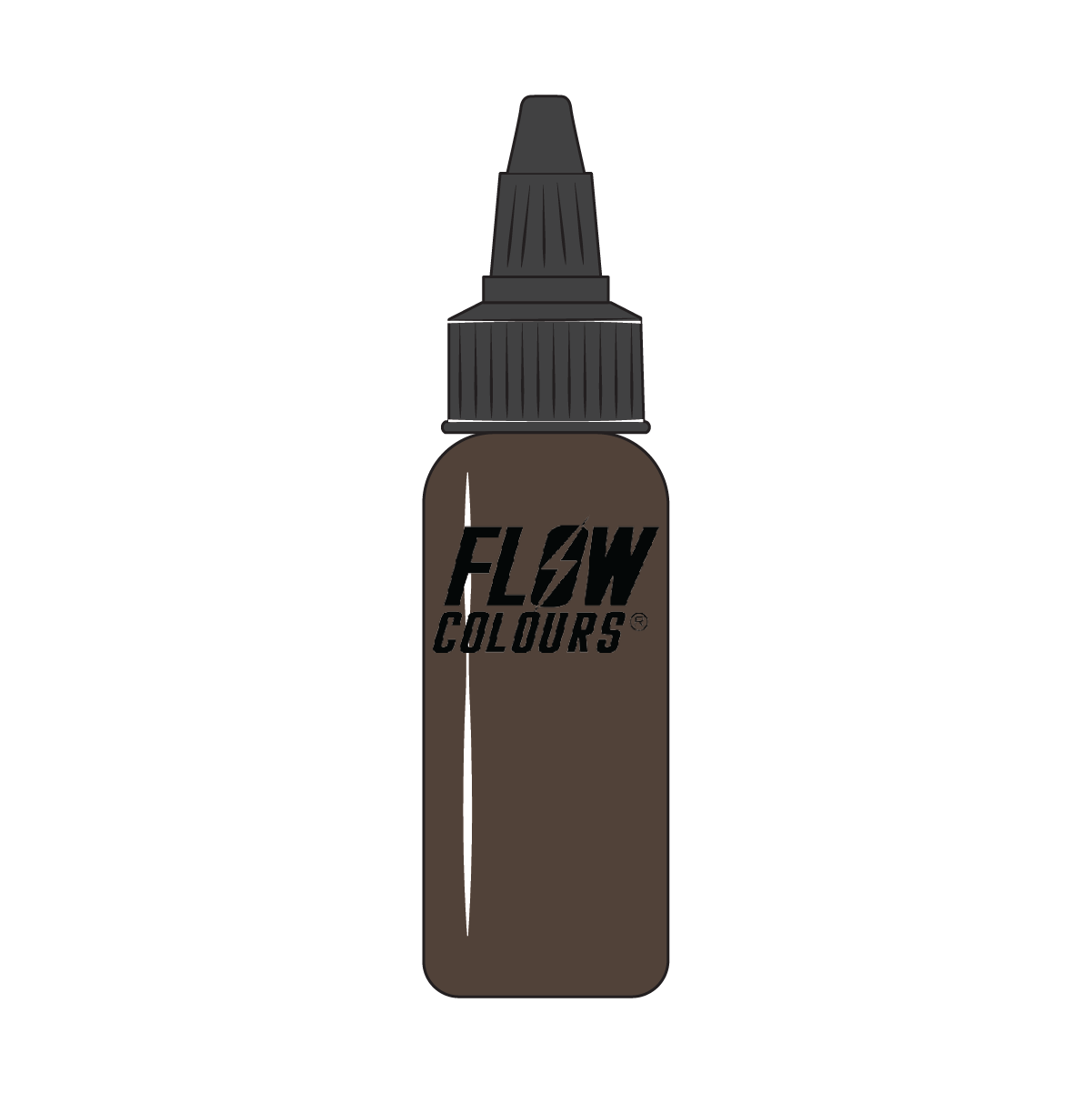 Demitasse-Brown flow Colours Tattoo Ink – 30 ml | Tiger Tattoo Supplies Torquay Devon flow colour bottle icon Demitasse-Brown
