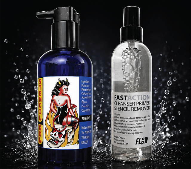 stencil esentals bundel flow stencil gel and stensil remover and skin prep